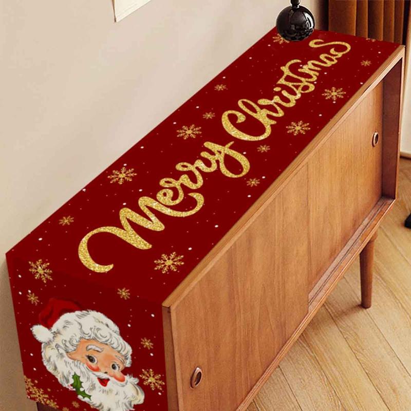 Santa Claus Christmas Table Runner Christmas Decorations For Home 2026 Xmas Table Flag Navidad Noel Gifts New Year Tablecloth