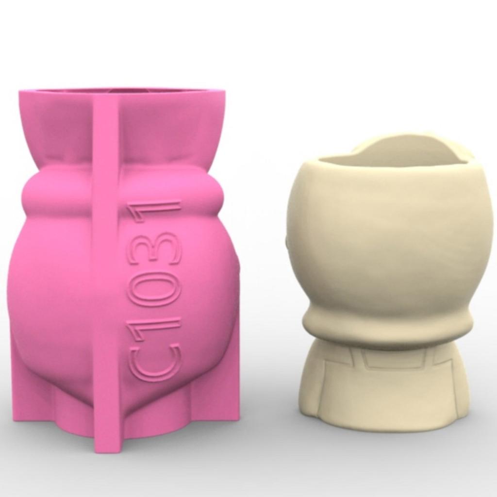 Cute Girl Planter Silicone Mold For Resin Cement Crafts Reusable DIY Flowerpot Design Flower Pot Making Mould