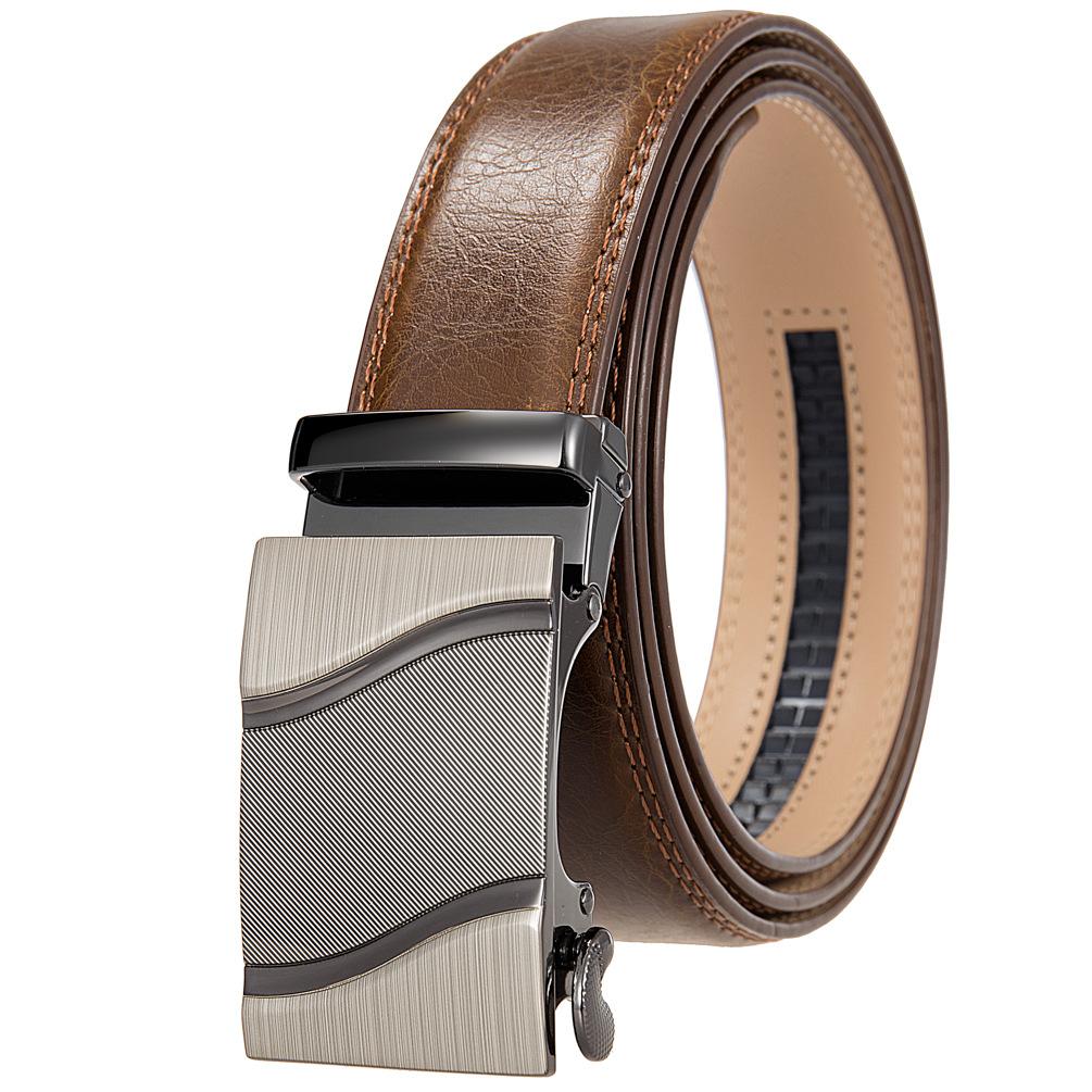 1Pcs Fashion Automatic Buckle Belt, Korean Version Of Men'S Belt, Two-Layer Cowhide Ly36-31703-1