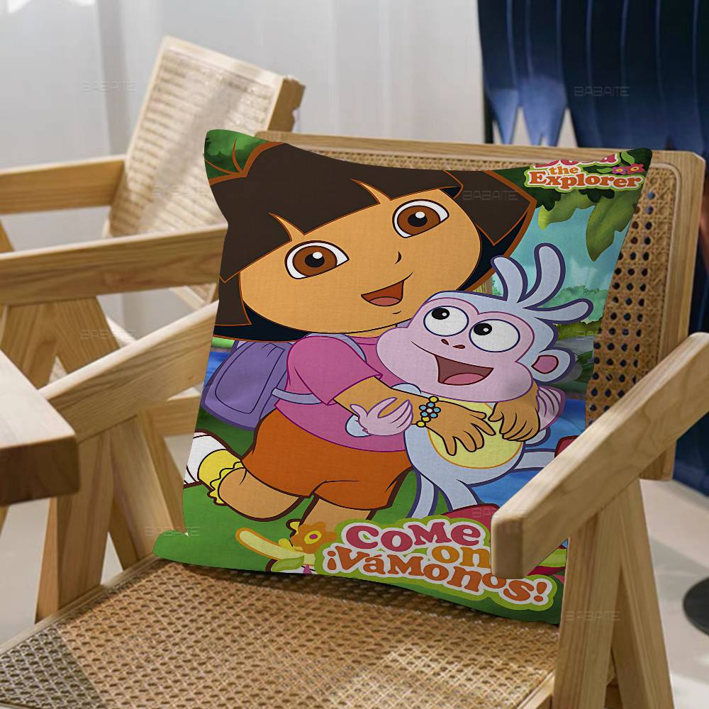 Cartoon D-Dora The E-Explorer Pillow Cover Design Cushion Cover Decor Holiday Decorati
