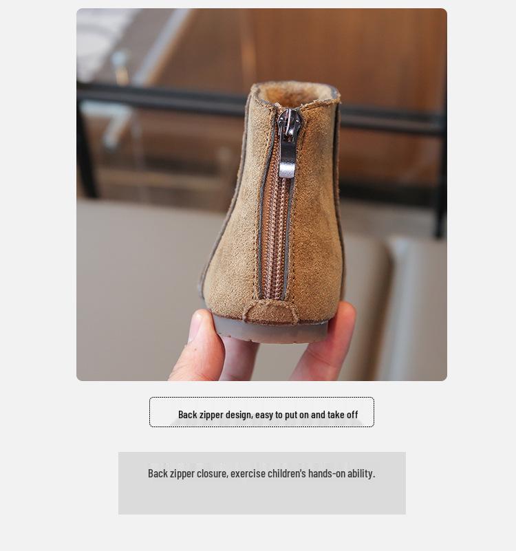 Mädchen Kurzstiefel aus mattem Leder - Herbst 2025 Trendiger Prinzessinnen-Stil