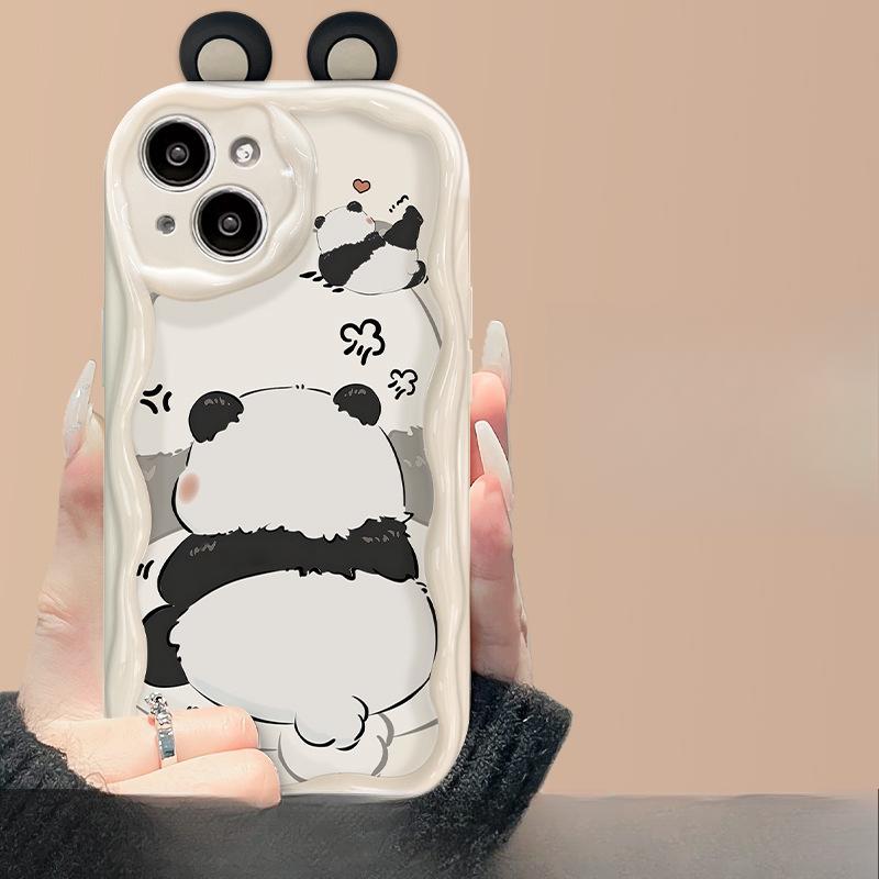 

Angry Panda Lanyard для Apple 15promax Чехол для мобильного телефона Iphone14plus Silicone Anti-Fall 13mini iPhone 6s Plus