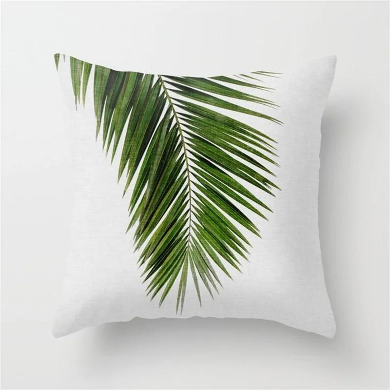 Palm Leaf Tropical Style Pillowcase Living Room Office Home Pillowcase Car Ornaments