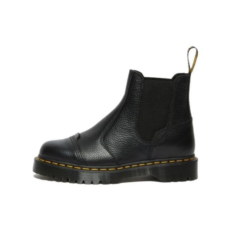 Dr. Martens Leather Comfortable Commuting Short Chelsea Boots Unisex boots Black 27961001