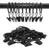 40 Pack Curtain Rings With Clips, Drapery Clips With Rings, Drapes Rings 1.5 In Interior Diameter, Fits Up To 1.2 In Curtain Rod, Black
