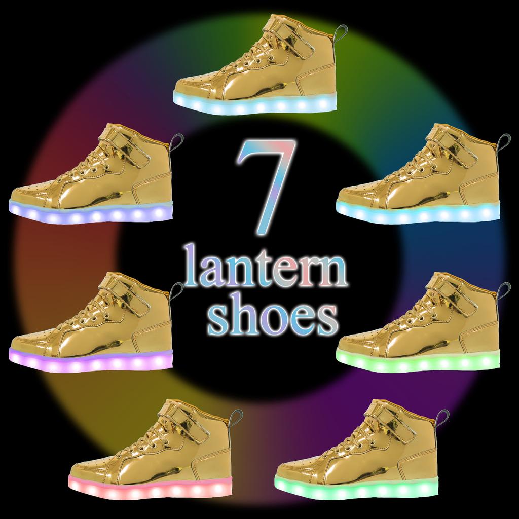 Kids High-tops Lights Up Shoes USB Charger Basket LED Children Shoes Trendy Kids Luminous Sneakers Sports Tennis Shoes