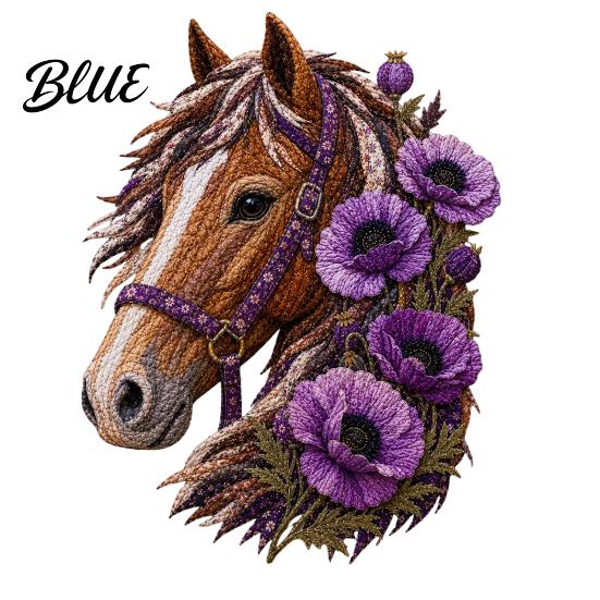 Creative Needlework Supplies Art Sewing Fabric DIY Patchwork Kit Floral Horse Flower Theme Kit