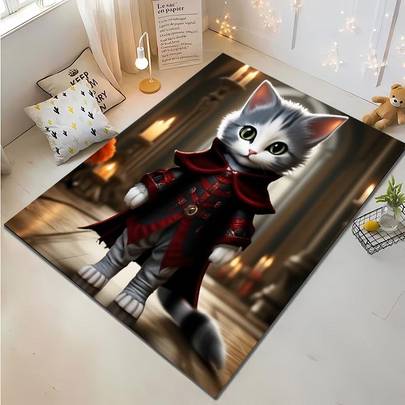 3D Printing Cat Large Area Carpets for Home Living Room  Children's Bedroom Sofa Doormat Kitchen Floor Rugs Anti-slip Decor Gift