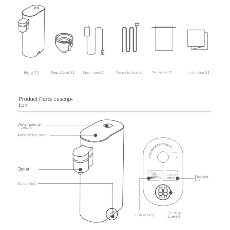 Instant Hot Water Dispenser, Small Household Desktop Water Dispenser, Portable Automatic Water Boiling Kettle for Outdoor Use