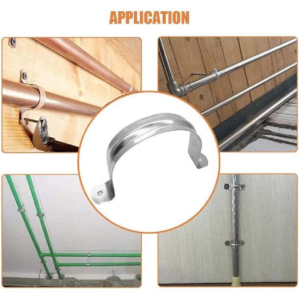 

6 Pcs 4inch Rigid Pipe Strap,Two Hole Stainless Steel Strap U Bracket, Widened Tube Strap Tension Clip Assortment Kit Heavy Duty Pipe 20mm/1/2inch