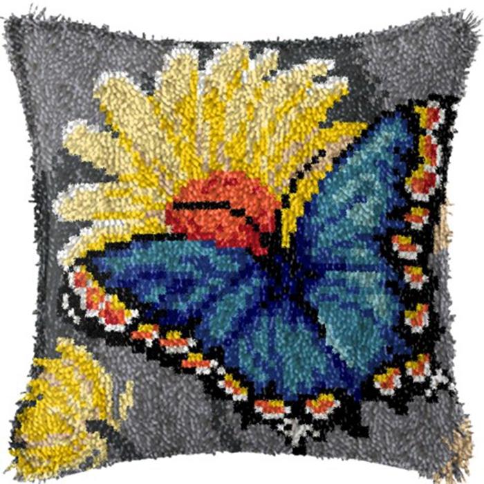 Kit per uncinetto Smyrnian Flower Mats Cushion Pillow Diy Serie Semplice Ricamo su Cuscino Tappeto Latch Hook Lavoro a Maglia Bottoni Pacchetti