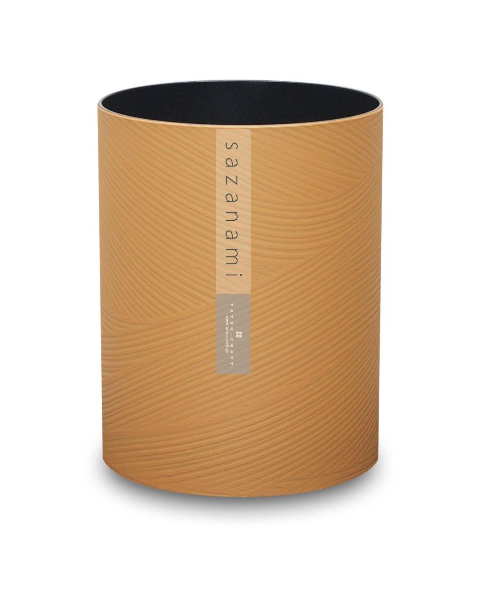 

TATSU-CRAFT Plaster-Style Dustbin, Small, Ripple Pattern, Hachiseki Dye, Brown, BW, 3.4L, Round, Stylish, Lidless, for Kitchens and Living Rooms,