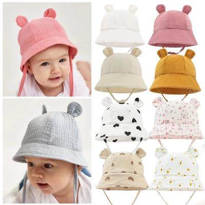 2024 neue Herbst Baby Sonnenhut Kinder Outdoor Kaninchen Ohr Strand Kappen Junge Mädchen Panama Hut Unisex Strand Eimer Hüte Bunny hut