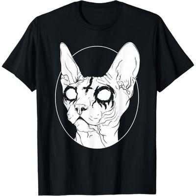 Černé kovové tričko s kočkou sfingou I Goth and Death Metal