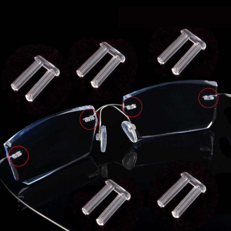100Pcs 7Mm/2.2Mm Length Rimless Glasses Double Rubber Plug Lock Buckle For Prescription Glass Glasses Equipment Accessories