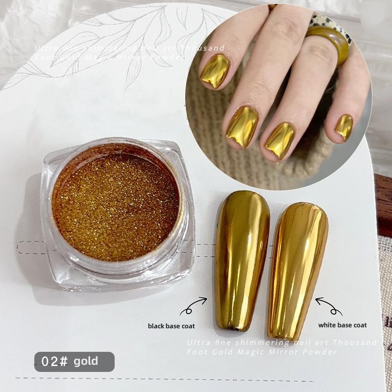 Metallic Mirror Chrome Nail Powder Holographic Laser Silvery Golden Nail Rubbing Glitter Pigment UV Gel Polish Mirror Powde