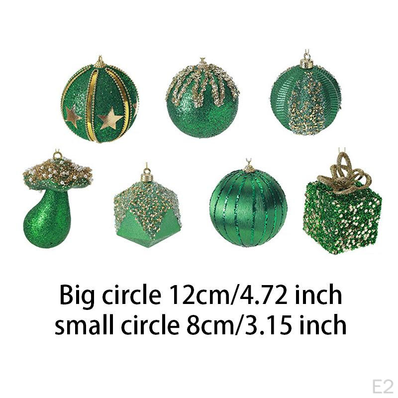 7x Christmas Tree Ornaments Hanging Pendants Foam Xmas Decor Decorative Baubles for Party