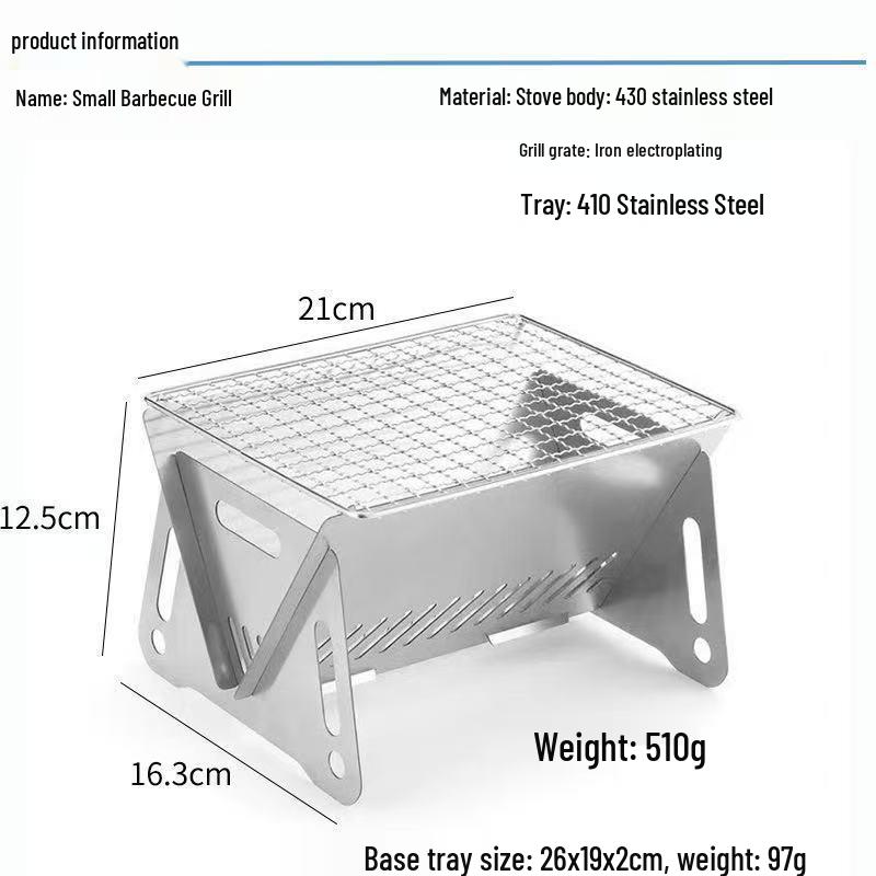 Portable Stainless Steel Folding Camping Stove for Outdoor Cooking
