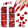 6 Grids Mixed Nail Art Glitter Snow Butterfly Shiny Fake Nail Decoration Professional Accessories Tool Valentine's Day Christmas
