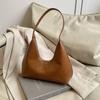 Anti-Splash Water Underarm Bag Solid Color PU Leather Shoulder Bag Soft Women Hobo Bag  Girls