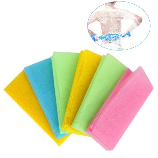 Panno Asciugamano Spugna Esfoliante in Nylon per Bagno Doccia Pulizia Pelle Corpo Lavaggio Scrub