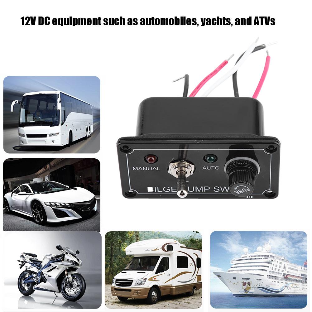 12V DC LED-Anzeige Bilgenpumpen-Schaltpanel Manuell Aus Auto für Boot Marine