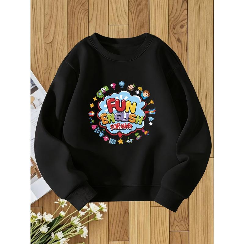 European Size unisex Crew Neck Sweatshirt ,Fashionable Print Casual Top For Fall/Winter, Regular Fit With Slight Stretch Fabric