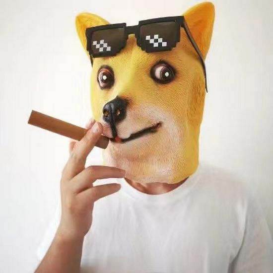 Mentale Verschmutzung Doge Maske: Dämonische Akita Inu Party Kopfbedeckung
