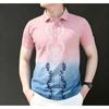 S-XXL Size Men's Fashion Print Polo Shirt Men's Outdoor Street Short Sleeve Tees Top Summer Casual T-shirt Men's and Women's Polo Shirt
