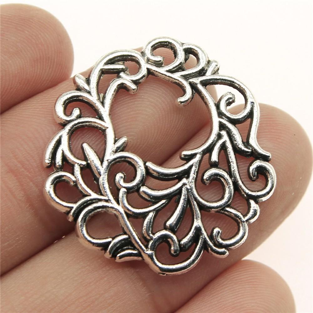 10pcs Charms Motif Antique Silver Color Motif Pendant Charms Flower Charms For Jewelry Making