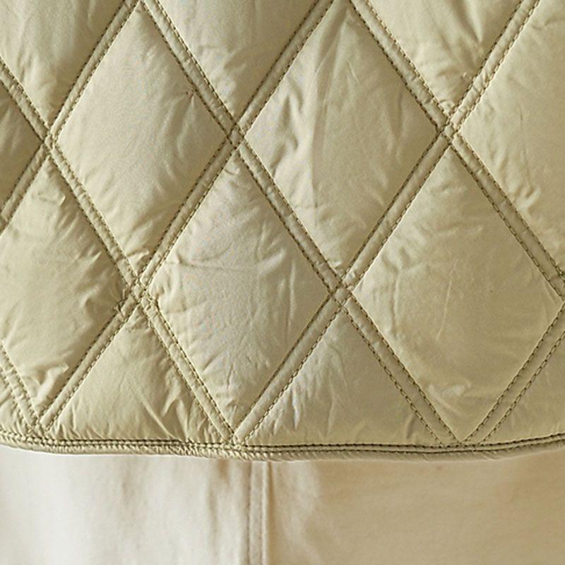 Dam Kort Vadderad Jacka Vinter Lös Varm Quiltad Jacka Mode Ståkrage Bomull Ytterkläder