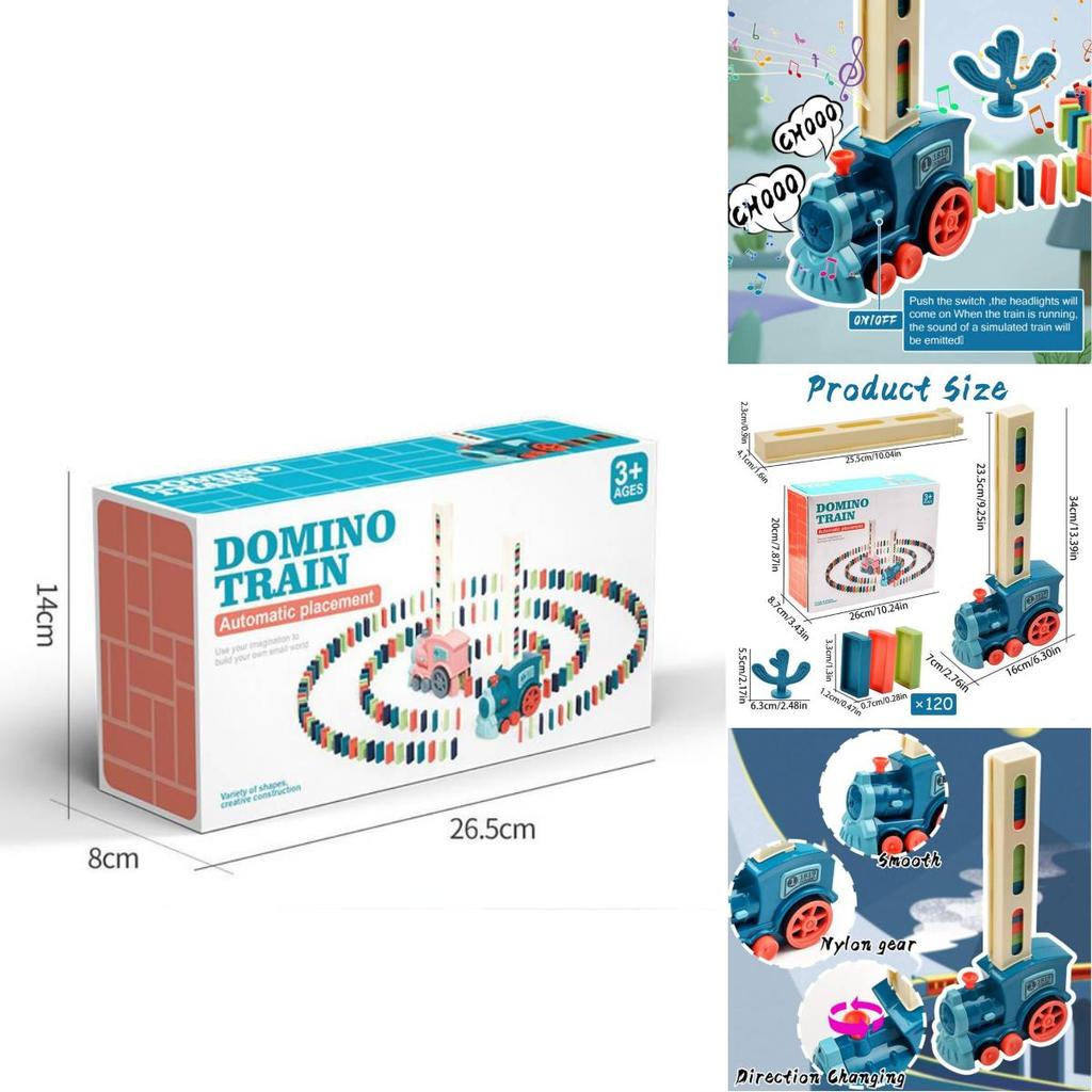 Plastic Domino Train Playset With Sensor Control For Children Interactive Learning