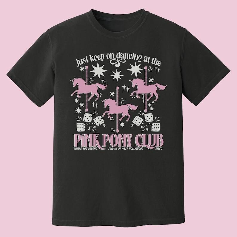 Pink Pony Club T-Shirt Cute Retro Graphic Tee Chappell Keep Dancing XL