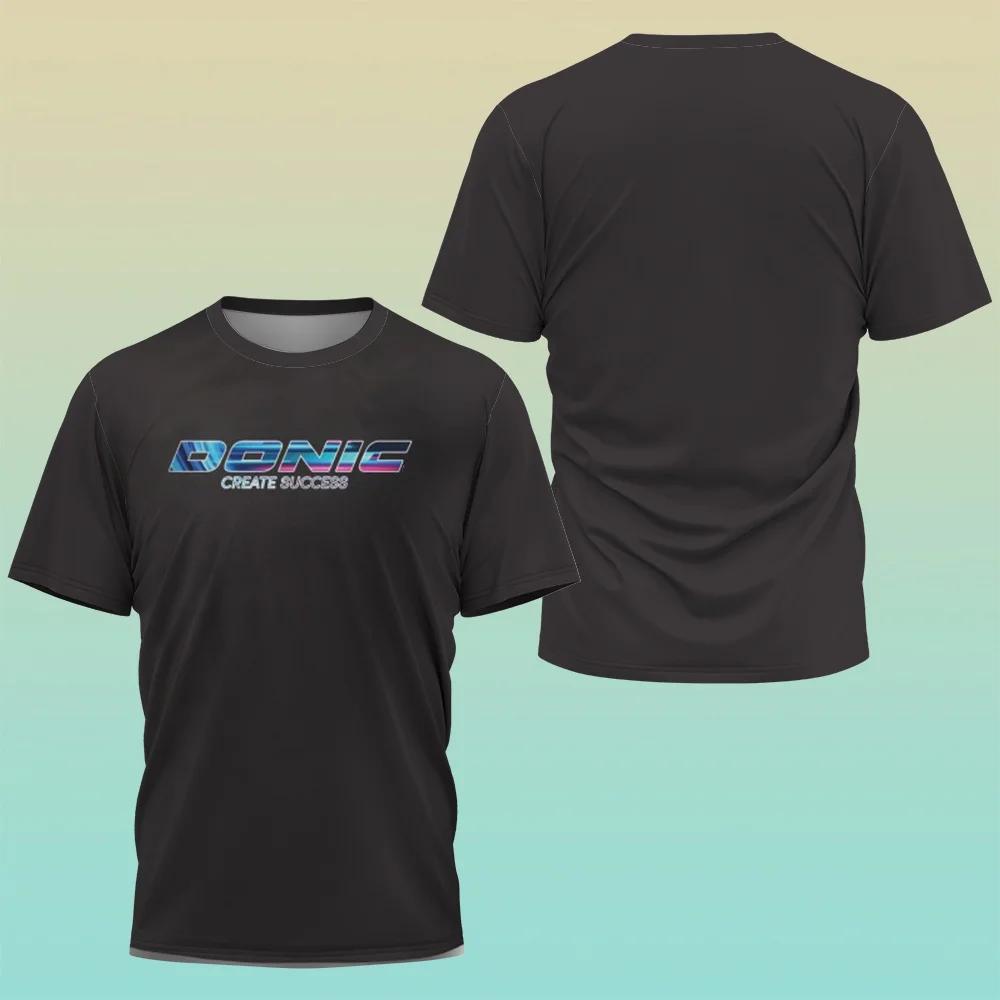 Summer Men's Table Tennis Training Uniform, Casual and Comfortable Sports Short Sleeved Top, 3D Printed O-neck Short Sleeved T-shirt