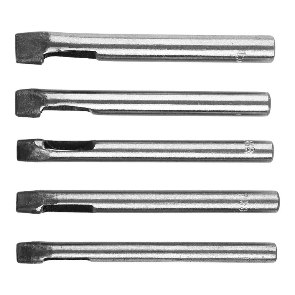5pcs/set Hollow Punches DIY Tool Hole Punch Hollow Punch Leather Oval Shape Silver Steel 3mm For Gaskets Leather