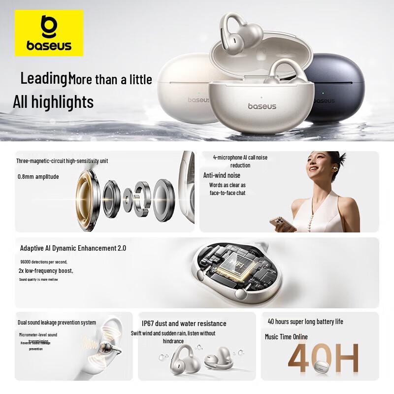 Baseus MC1 Pro Ear Clip Wireless Bluetooth Headphones