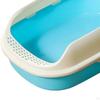 Cat Anti Splashing Kitten Potty Toilet Semi Enclosed High Sided Sandbox Bedpan for Indoor Cats,
