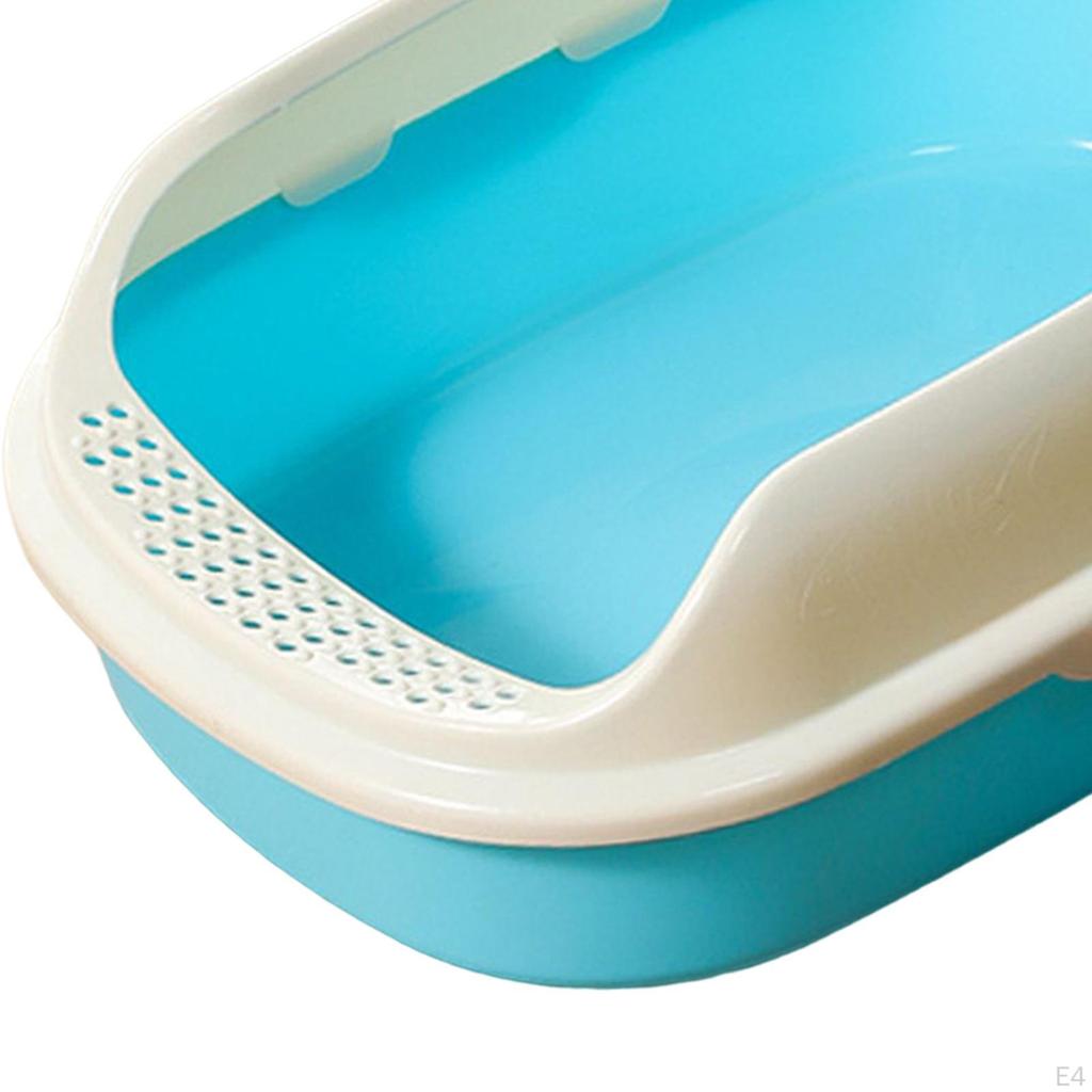 Cat Anti Splashing Kitten Potty Toilet Semi Enclosed High Sided Sandbox Bedpan for Indoor Cats,