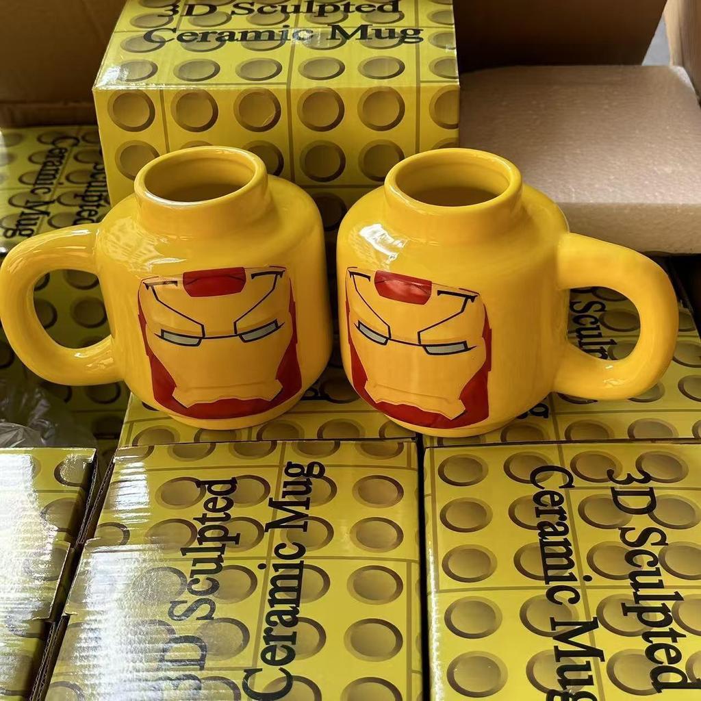 Creative Personality Cute Expression Ceramic Mug | Little Figure Head with a Smiling Face | Unique Gift Cup for Drinking Water.