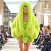 European and American winter imitation fox fur cape hooded jacket women's hairy bride shawl whole leather