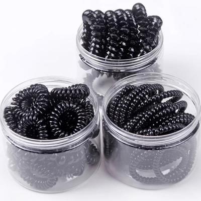 10Pcs/set Small Telephone Line Hair Ropes Girls Elastic Hair Bands Kid Ponytail Holder Ties Gum Hair Accessori Gifts 3-5cm Black