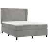 Lit avec matelas - Maison Exclusive - 140x190cm - Velours gris clair - Tête de lit réglable
