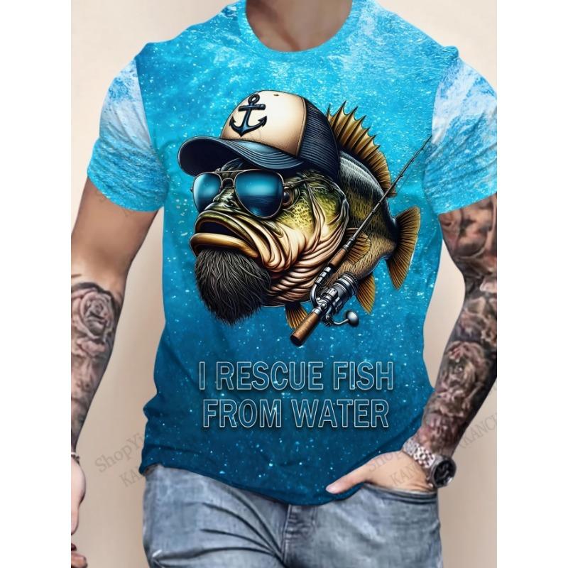 2026 New Fishing Fish 3D Print T-shirt Men Women Fashion Casual Outdoor Sports Short Sleeve