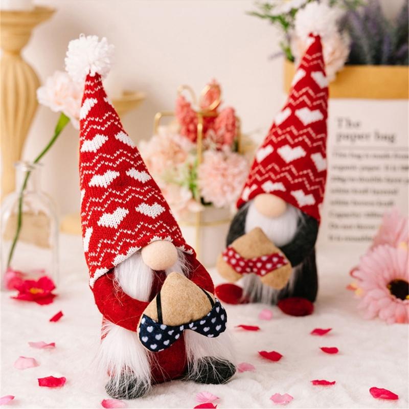 Valentine's Day Gnome Decorations Handmade Gnome Decorations for Table Ornament Valentines Birthday Present