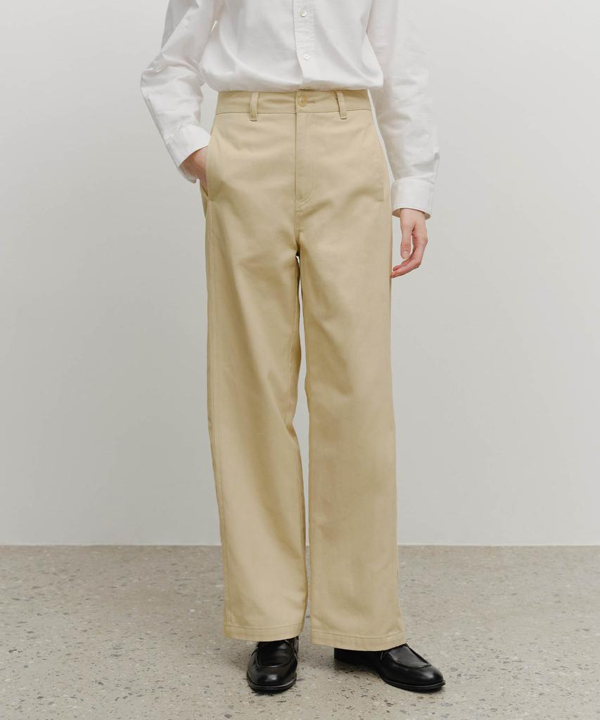 Malittepeulangsowajeobeo W Cotton Curved Line Pants Beige