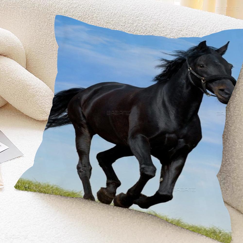 Beautiful Horse Personalized Picture Text Home Decorative Pillows Household Gifts 45x45cm