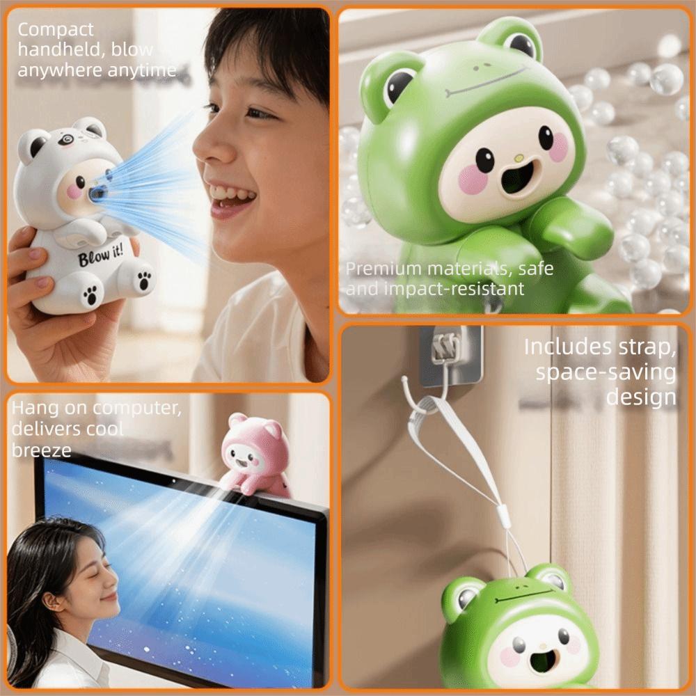 USB Rechargeable Cartoon Frog Electric Fan Air-Blowing Attachmen Hanging Cooling Tool  Food Cooling