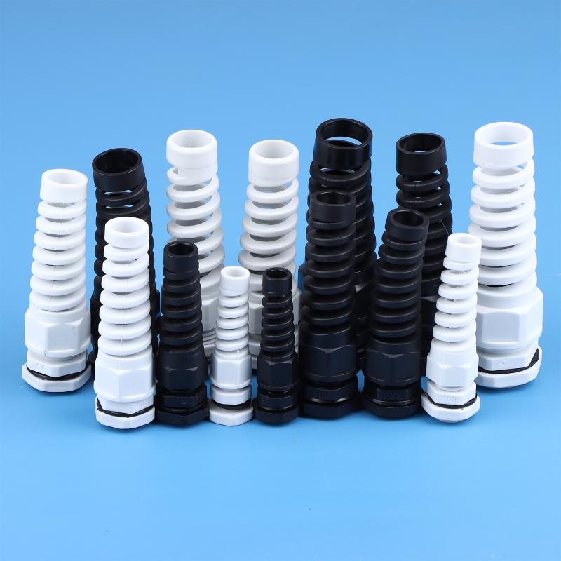 5Pcs Waterproof Cable Gland Pg7 Plastic Anti-Bending Joint M12 Nylon Pa66 Torsion-Proof Glands Pg7/9/11/13.5/16/19/21 Connector