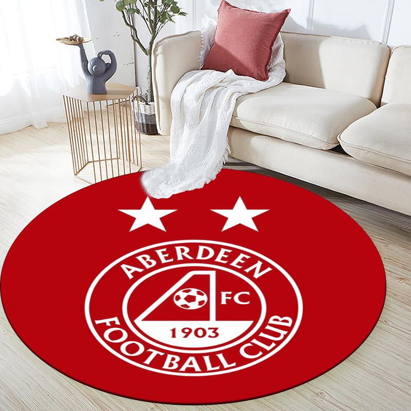 Aberdeen FC pattern round rug,Carpet Rug for Living Room Bedroom Playroom ,Non-slip Floor Mat,Holiday Gifts and Birthday Gifts.