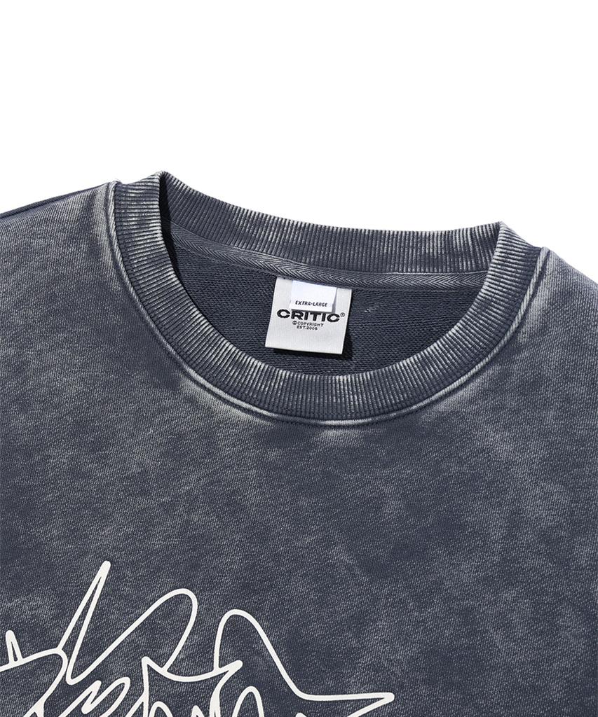 CRITIC Wormhole Snow Dyeing Sweatshirts Charcoal
